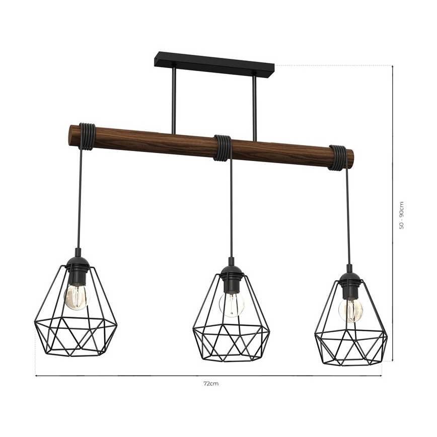 Surface-mounted żyrandol ACERO 3xE27/60W/230V