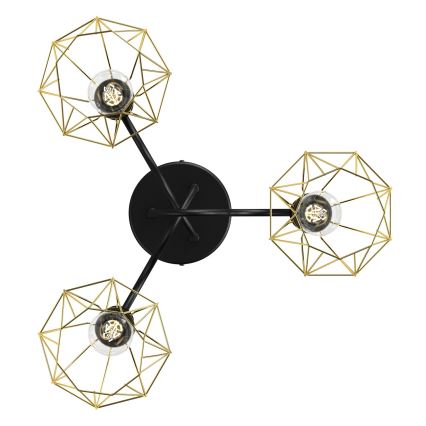 Surface-mounted żyrandol BERGEN 3xE27/60W/230V czarny/złoty