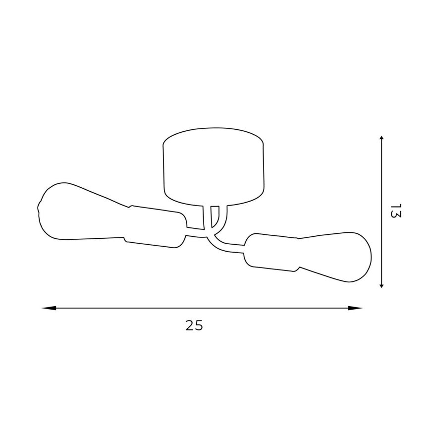 Surface-mounted żyrandol BRENDA 2xE27/60W/230V czarny/złoty