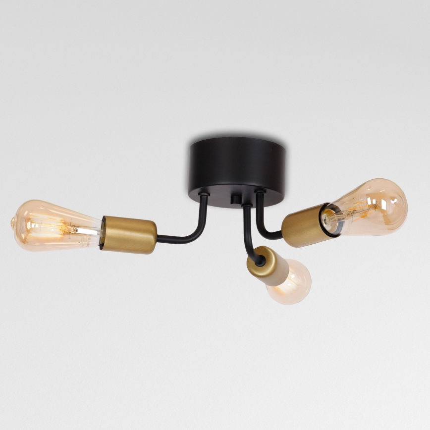 Surface-mounted żyrandol BRENDA 3xE27/60W/230V czarny/złoty