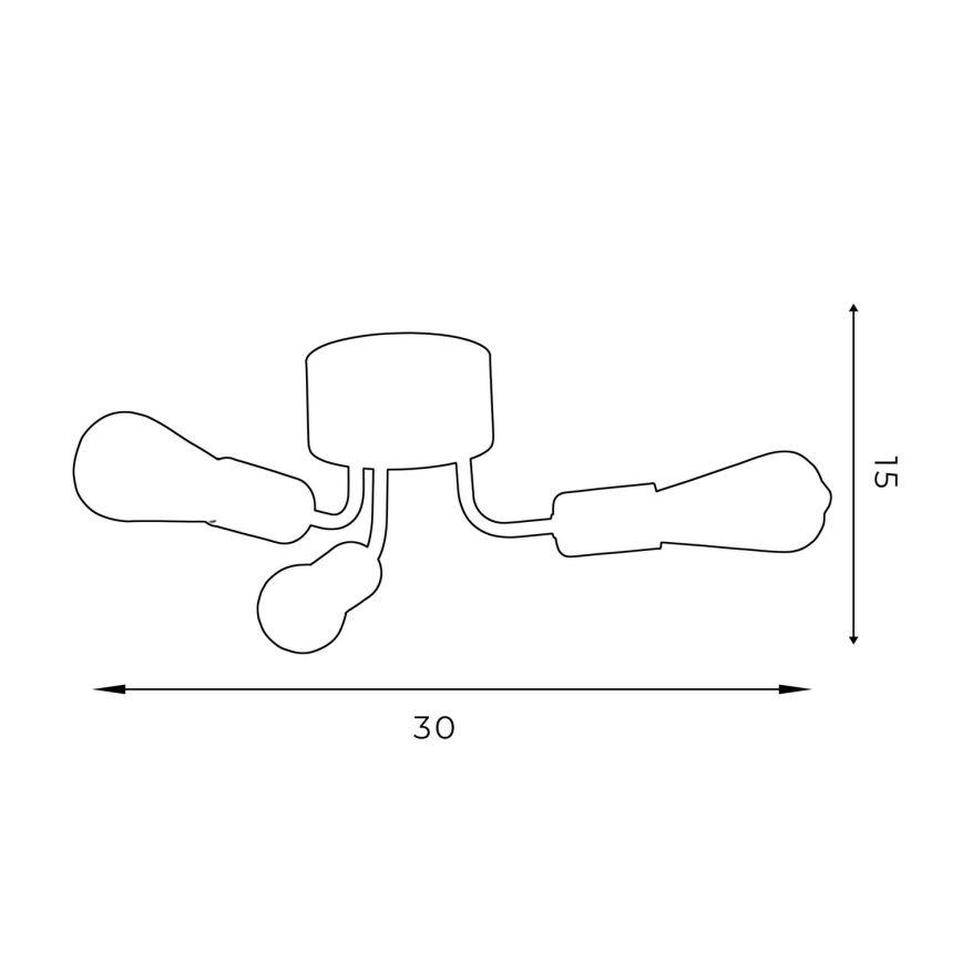 Surface-mounted żyrandol BRENDA 3xE27/60W/230V czarny/złoty
