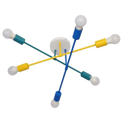 Surface-mounted żyrandol CAMBRIDGE 6xE27/20W/230V niebieski/żółty