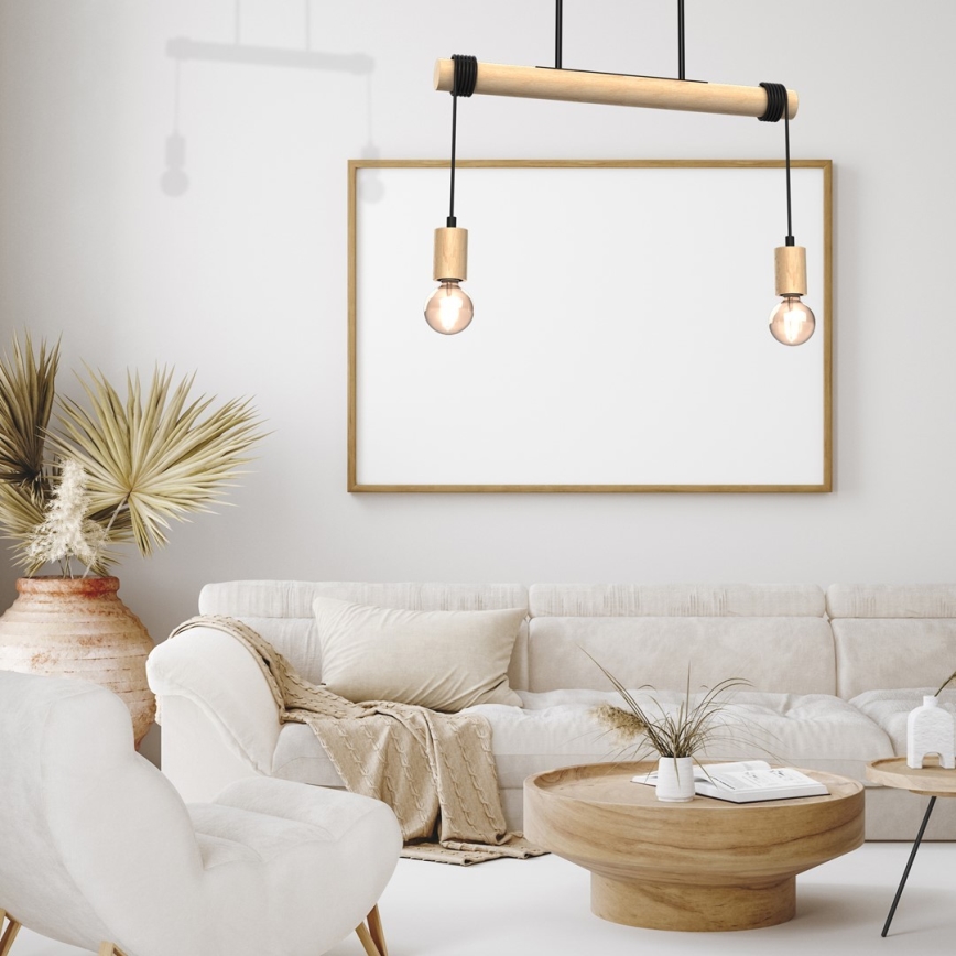 Surface-mounted żyrandol VIGA 2xE27/60W/230V drewno