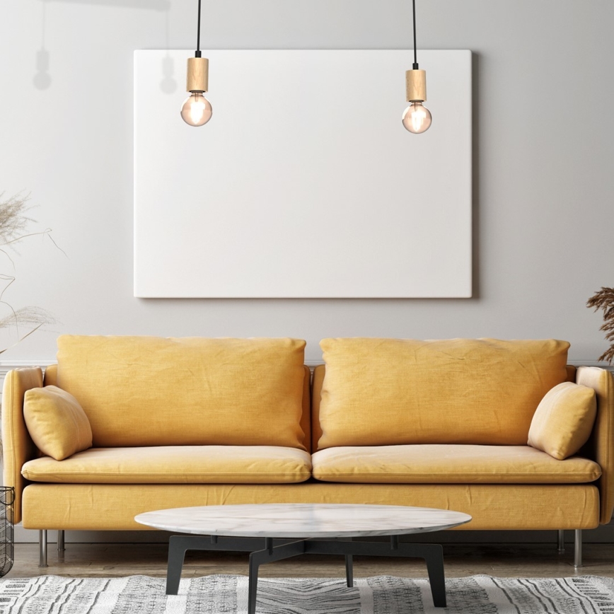 Surface-mounted żyrandol VIGA 2xE27/60W/230V drewno