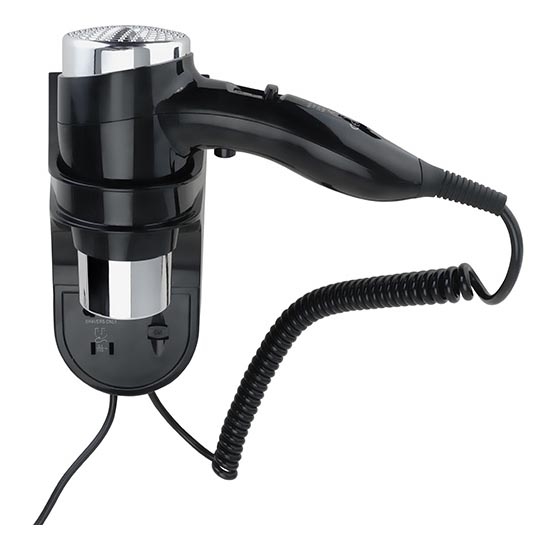 Suszarka do włosów z uchwytem 11x24 cm srebrna/czarna