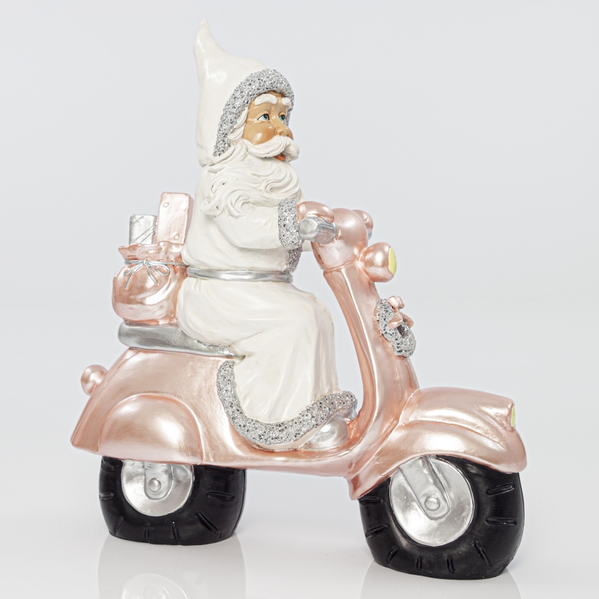 Świąteczna dekoracja 33 cm Mikołaj z motocyklem