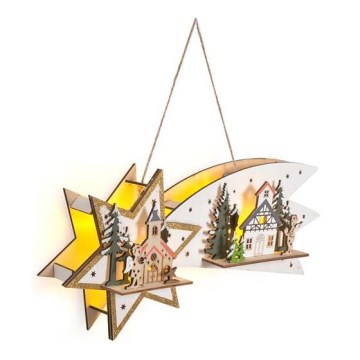 Świąteczna dekoracja LED 10xLED/2xAA kometa