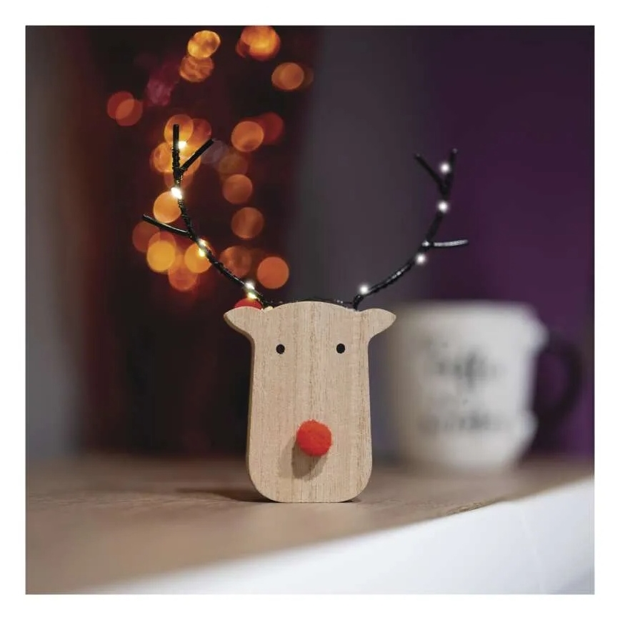 Świąteczna dekoracja LED 8xLED/2xAAA – renifer