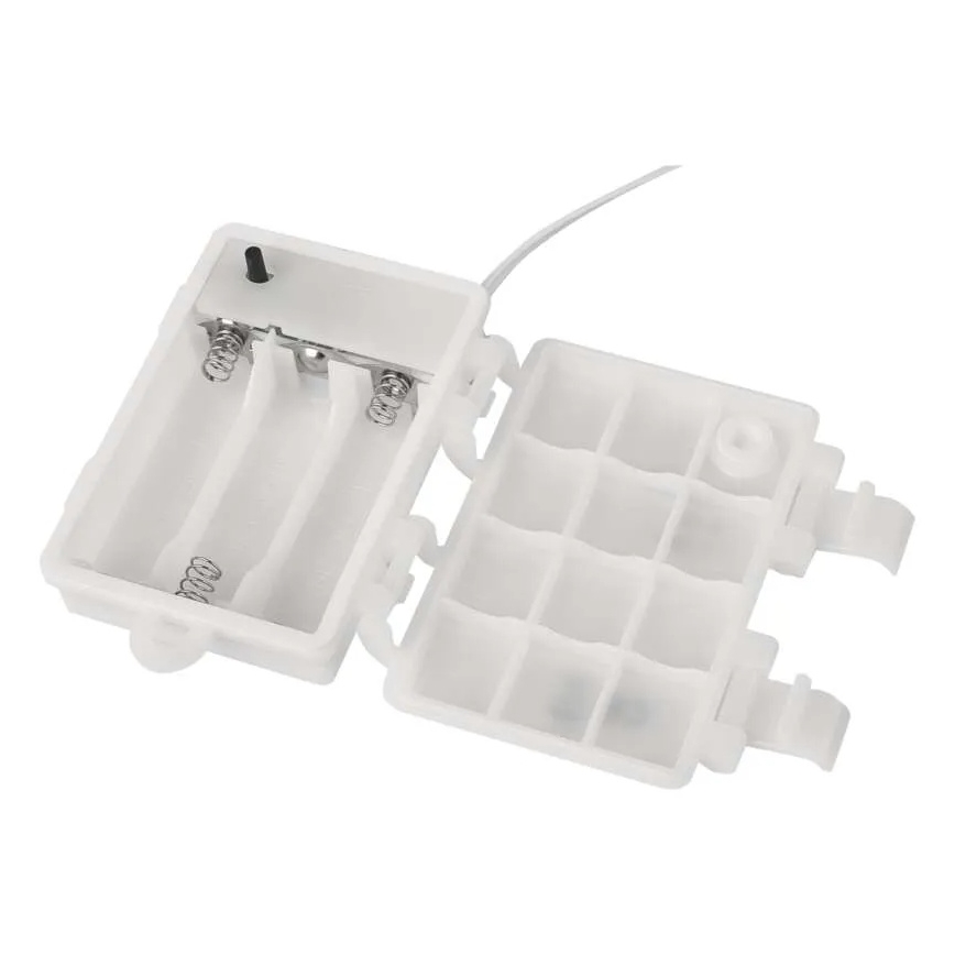 Świąteczna dekoracja LED do użytku zewnętrznego — 100 diod LED, zasilanie 3xAA, ciepłe białe światło, IP44