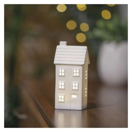 Świąteczna dekoracja LED – domek, zasilana baterią CR2032