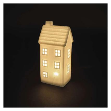 Świąteczna dekoracja LED – domek, zasilana baterią CR2032