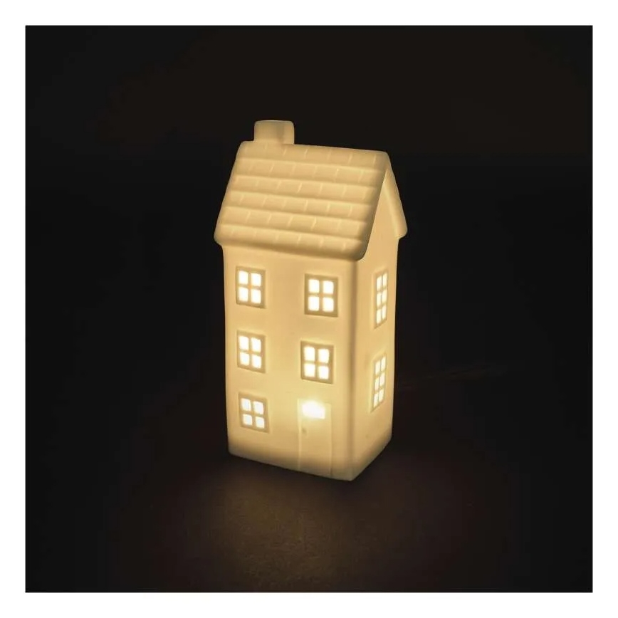 Świąteczna dekoracja LED – domek, zasilana baterią CR2032