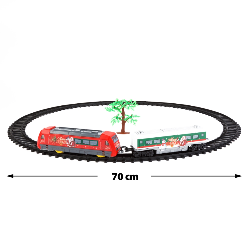 Świąteczna dekoracja LED — pociąg pod choinkę, LED/3xAA, długość 70 cm