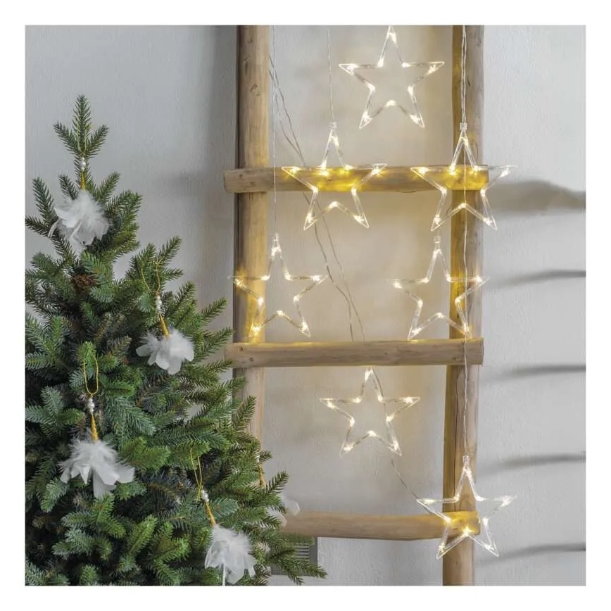 Świąteczna kurtyna LED, 70 diod LED/3,6 W, 567 x 125 cm, ciepła biała