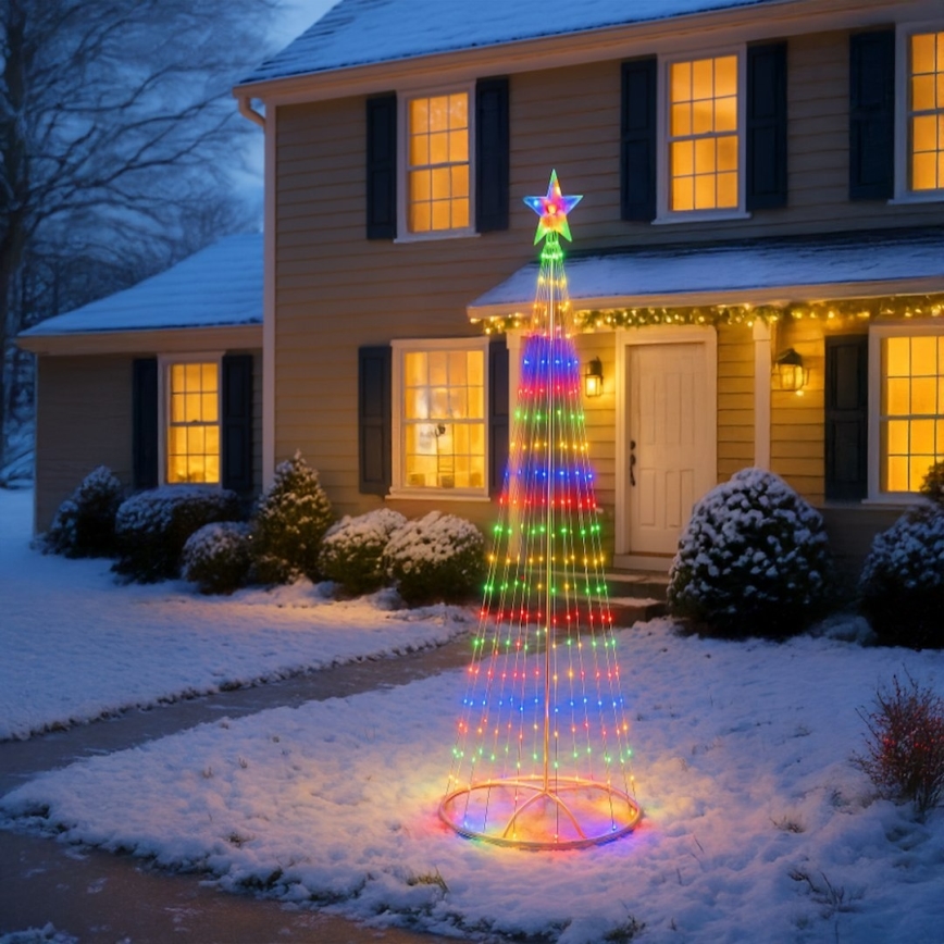 LED RGBW ściemnialna zewnętrzna dekoracja świąteczna LED/4W/230V 180 cm IP44 choinka + pilot zdalnego sterowania