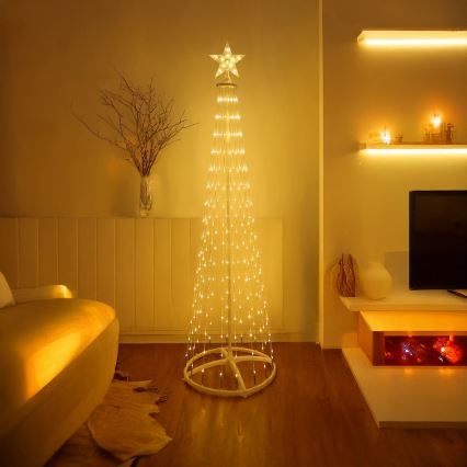 LED RGBW ściemnialna zewnętrzna dekoracja świąteczna LED/4W/230V 180 cm IP44 choinka + pilot zdalnego sterowania