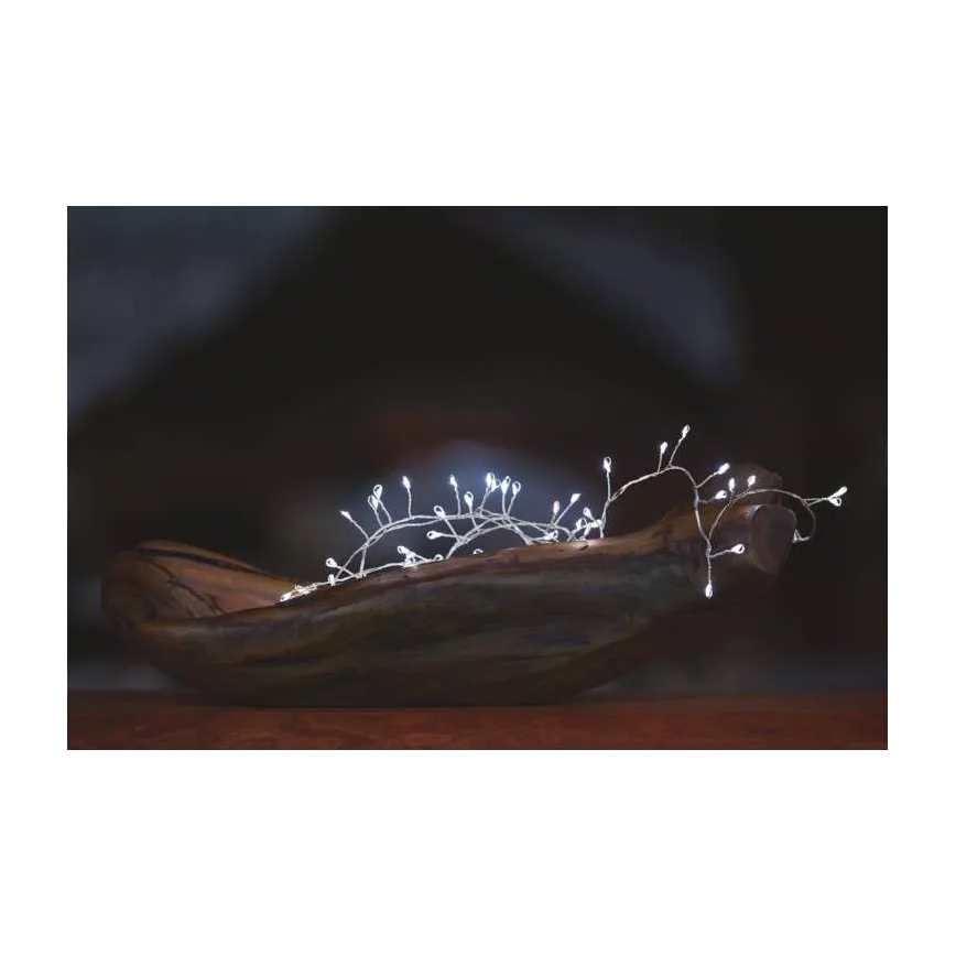 Świąteczny łańcuch LED 100xLED/3xAA, 2,7 m, zimna biała