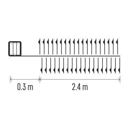 Świąteczny łańcuch LED 100xLED/3xAA, 2,7 m, zimna biała