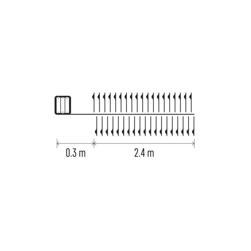 Świąteczny łańcuch LED 100xLED/3xAA, 2,7 m, zimna biała