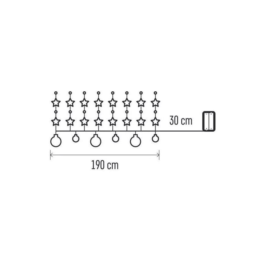 Świąteczny łańcuch LED 20xLED/2xAA 2,2 m ciepła biel