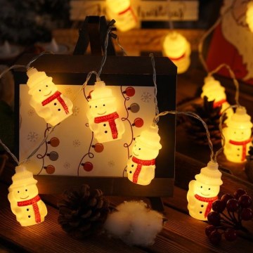 Świąteczny łańcuch LED 20xLED/3xAA/ciepła biała 3,3m bałwanki