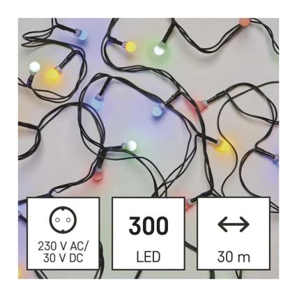 Świąteczny łańcuch LED, 300 diod LED, 8 trybów, 35 m, IP44, ciepła biel