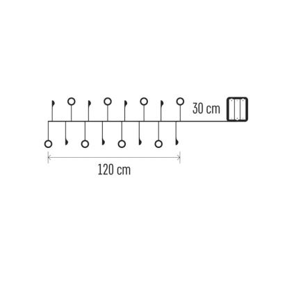 Świąteczny łańcuch LED 40xLED/3xAA 1,5 m ciepłe białe światło