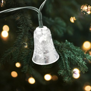 Świąteczny zewnętrzny łańcuch świetlny LED 20xLED/2xAA 2,2 m IP44 wielokolorowe dzwoneczki