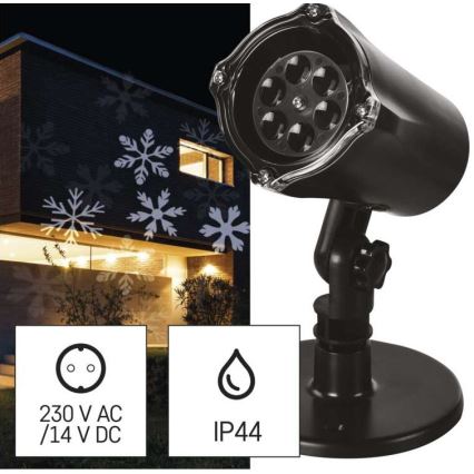 Świąteczny zewnętrzny projektor LED/3,6W/230V IP44 zimna biel