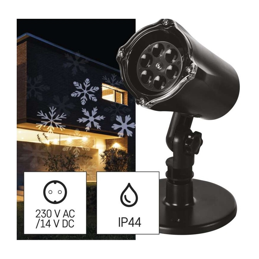 Świąteczny zewnętrzny projektor LED/3,6W/230V IP44 zimna biel