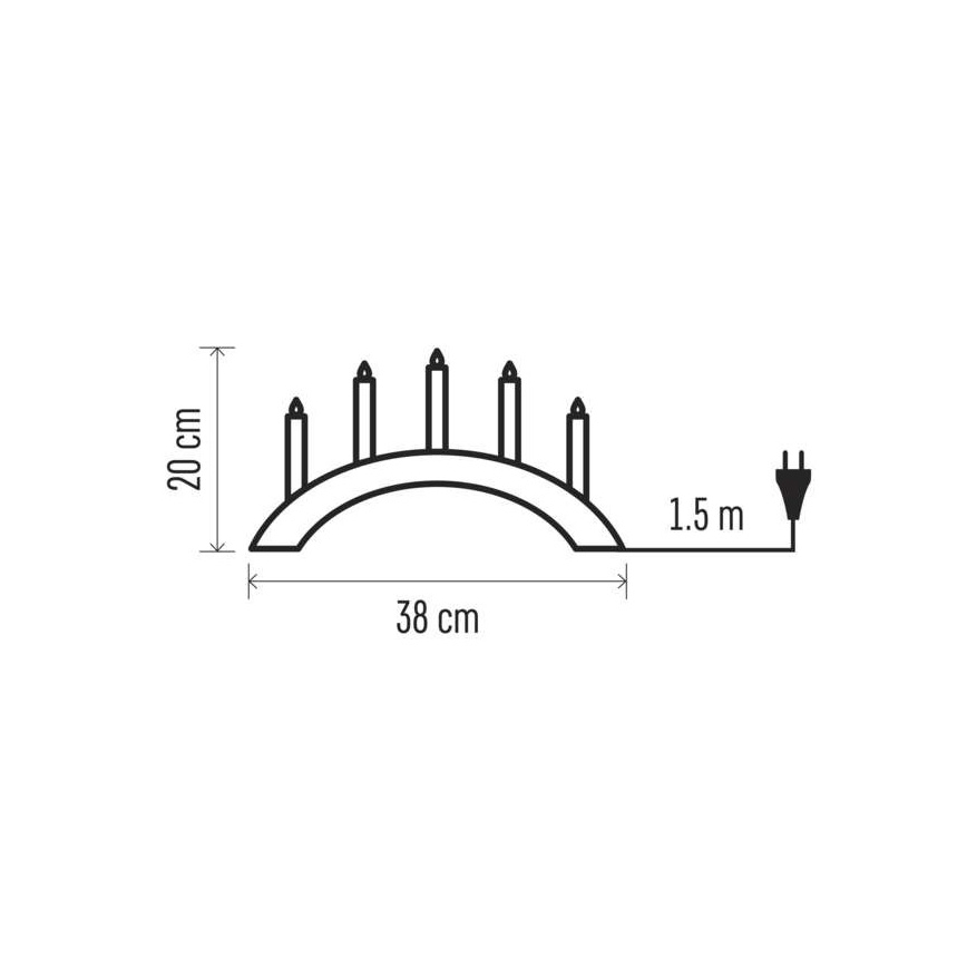Świeca bożonarodzeniowa 5xE10/15W/230V biała