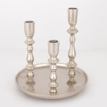 Świecznik 20x19 cm srebrny