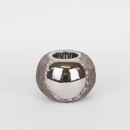 Świecznik 7,5x10,5 cm srebrny/brązowy