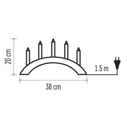 Świecznik bożonarodzeniowy 5xE10/15W/230V szary