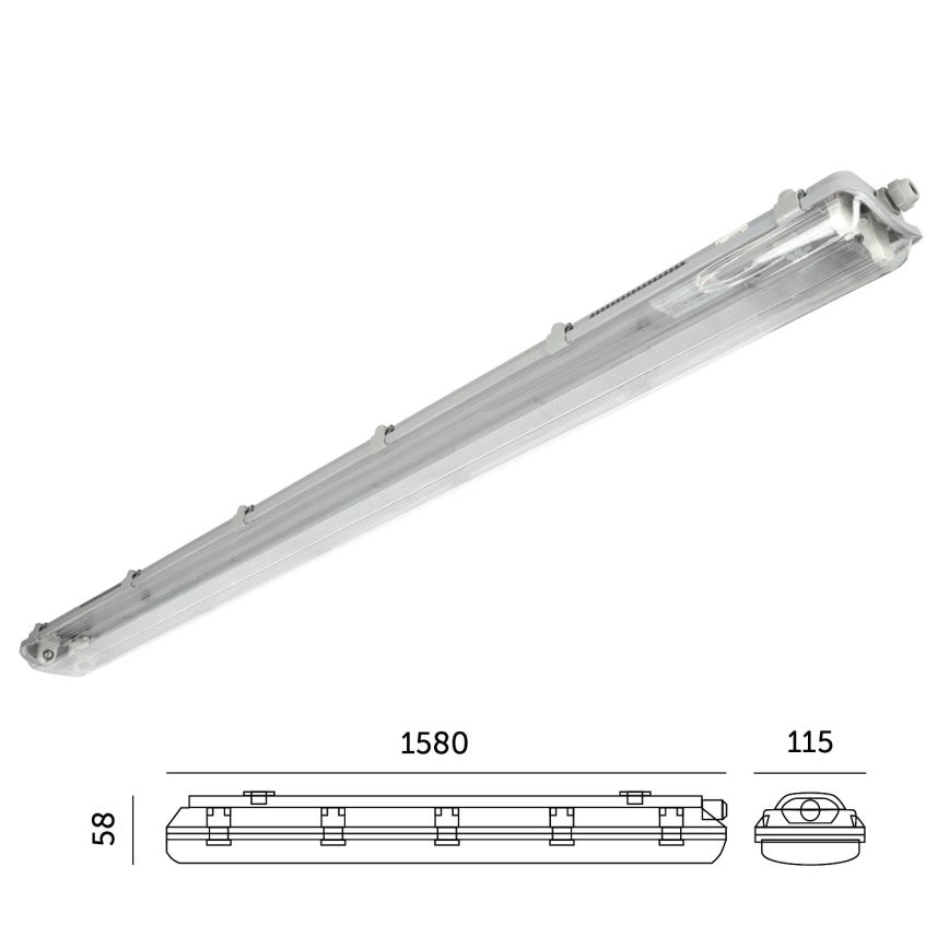 Świetlówka przemysłowa 2xG13/22W/230V IP65