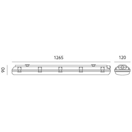 Swietlówka przemysłowa T8 2xG13/18W/230V IP65