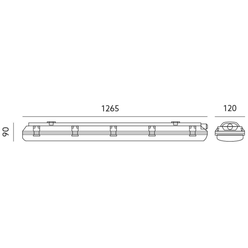 Swietlówka przemysłowa T8 2xG13/18W/230V IP65