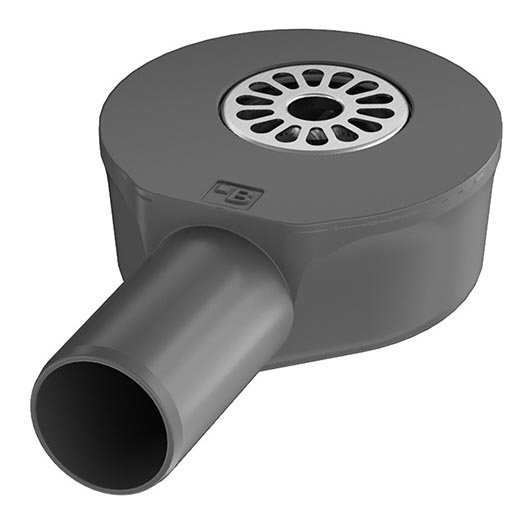 Syfon do korytka odpływowego 13,1x5,7 cm szary
