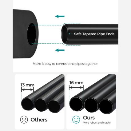 Szafa do przechowywania z półkami i drążkiem na ubrania MATIS 138x182 cm czarna