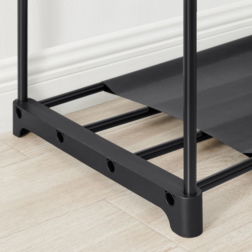 Szafa do przechowywania z półkami i drążkiem na ubrania MATIS 138x182 cm czarna