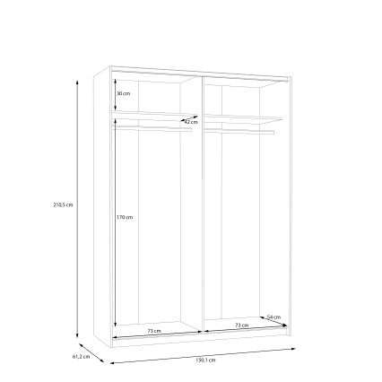 Szafa KARO 150x210 cm biała