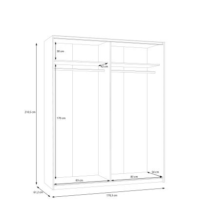 Szafa KARO 170x210 cm, biała