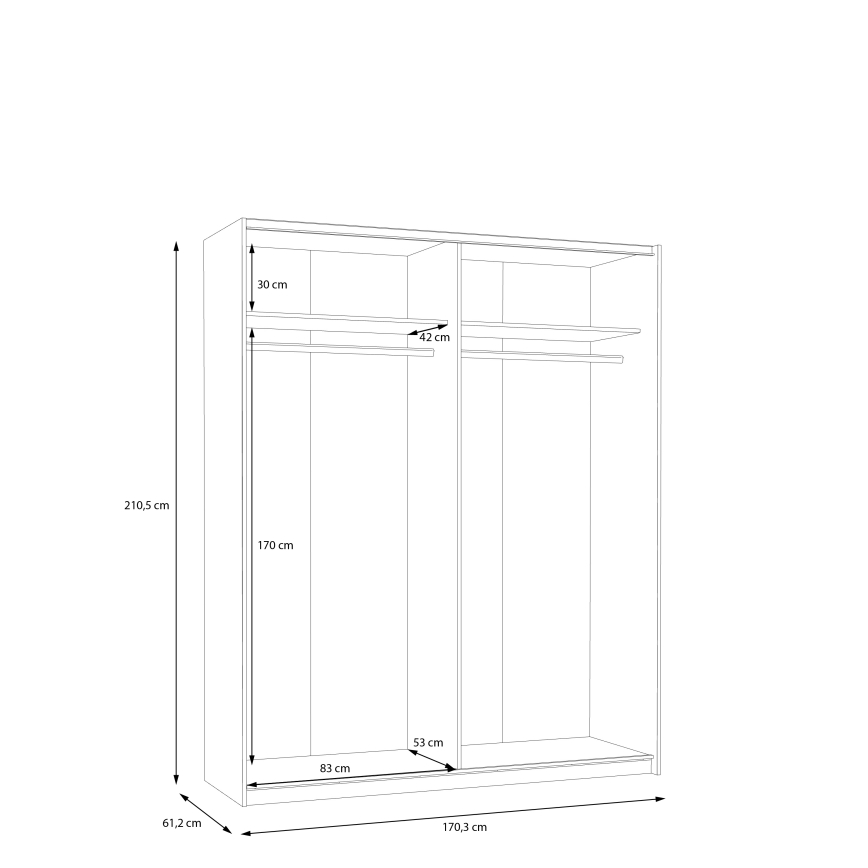 Szafa KARO 170x210 cm szara/zielona