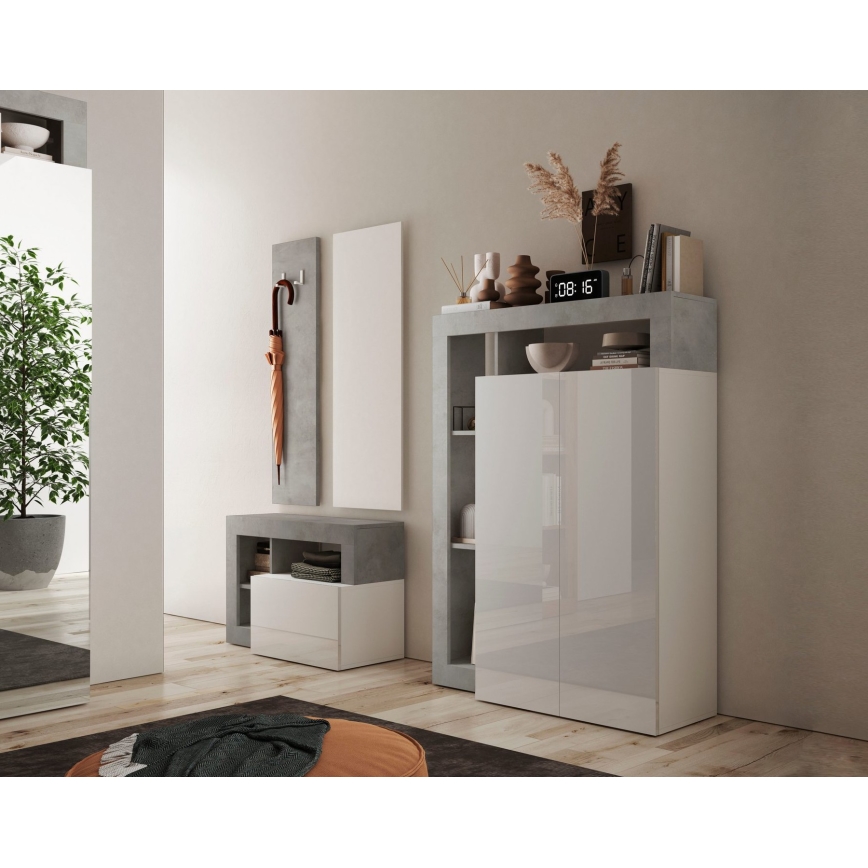 Szafa LENOR biała/szara beton