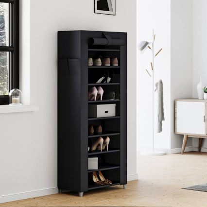 Szafa materiałowa z półkami MATIS 58x160 cm czarna