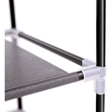 Szafa materiałowa z półkami MATIS 88x160 cm czarna