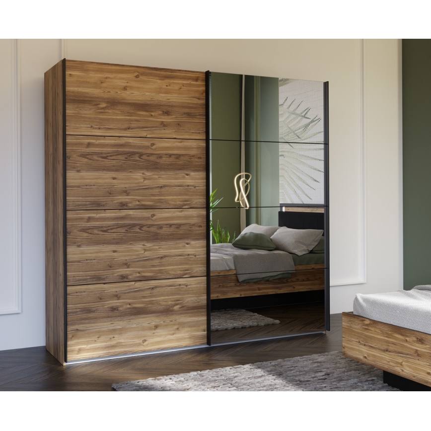 Szafa OREN z lustrem 220x210 cm dąb artisan