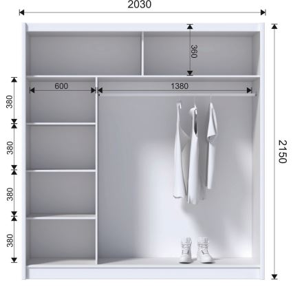 Szafa SABRINA 203x215 cm dąb rękodzieło