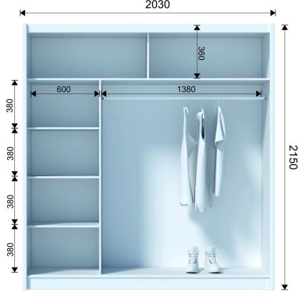 Szafa SABRINA 203x215 cm dąb sonoma