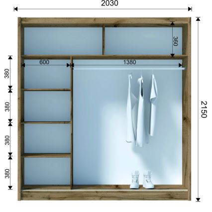 Szafa SABRINA 203x215 cm dąb woltan